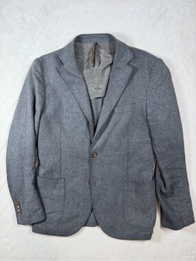 Seventy EU48 US 38R Gray Wool-Blend Patch Pocket Sport Coat Blazer